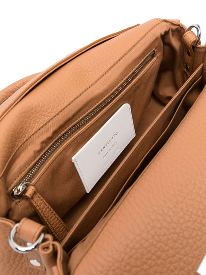 Zanellato Centauro Small Pebbled Calf Leather Handbag Leather Brown