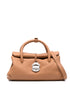 Zanellato Centauro Small Pebbled Calf Leather Handbag Leather Brown