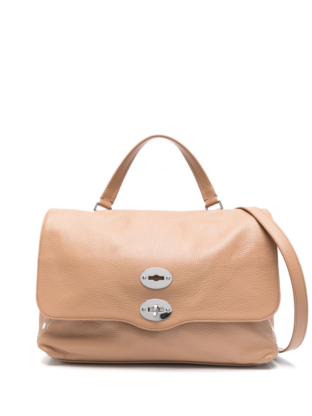 Zanellato Postina Daily Medium Calf Leather Handbag Light Brown
