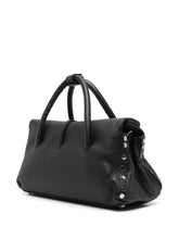 Zanellato Centauro Small Pebbled Calf Leather Handbag Black