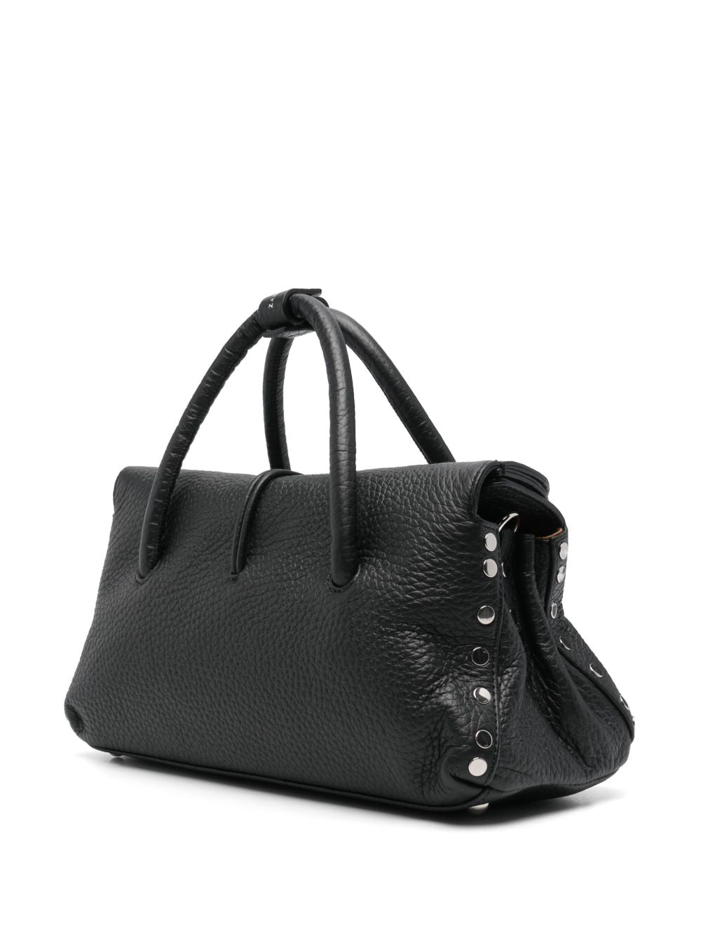 Zanellato Centauro Small Pebbled Calf Leather Handbag Black