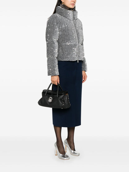 Zanellato Centauro Small Pebbled Calf Leather Handbag Black