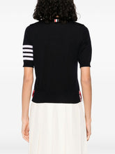 Thom Browne Navy Blue Wool 4-Bar Short-Sleeve Sweater Blue