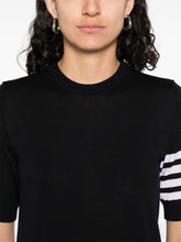 Thom Browne Navy Blue Wool 4-Bar Short-Sleeve Sweater Blue
