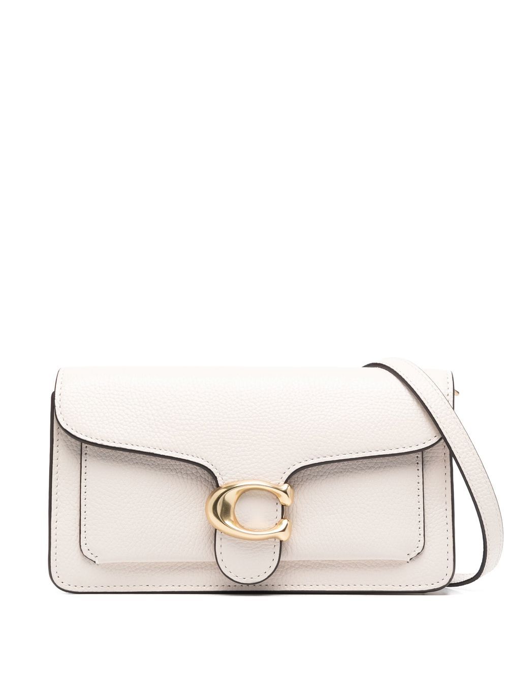 Coach Tabby Chain Leather Clutch Bag White