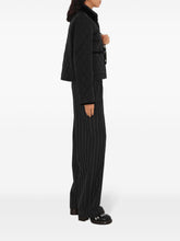Burberry Textured Quilted Nylon Jacket with Corduroy Collar Black
