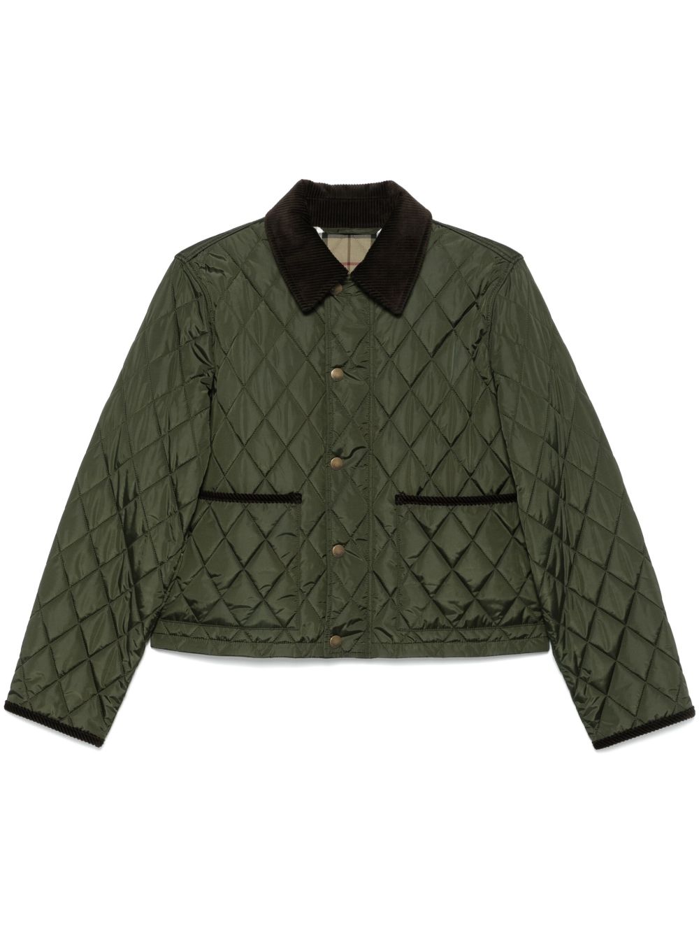 Burberry Diamond-Quilted Forest Green Padded Jacket Green