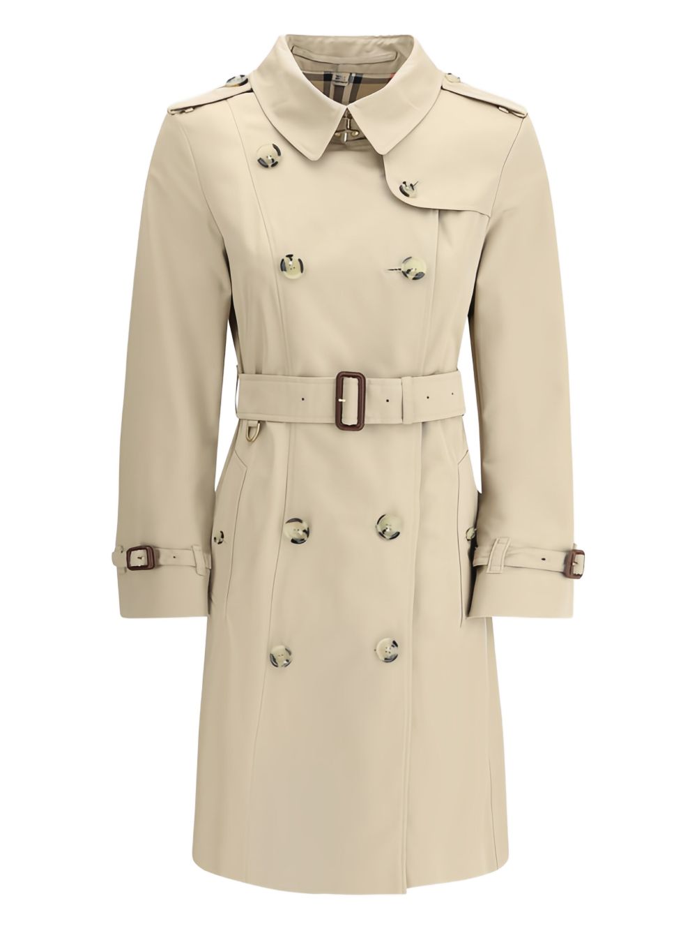 Burberry Chelsea Double-Breasted Cotton Trench Coat Beige