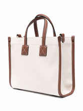 Burberry Mini Logo-Print Tote Bag in Cream and Brown White