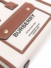 Burberry Mini Logo-Print Tote Bag in Cream and Brown White
