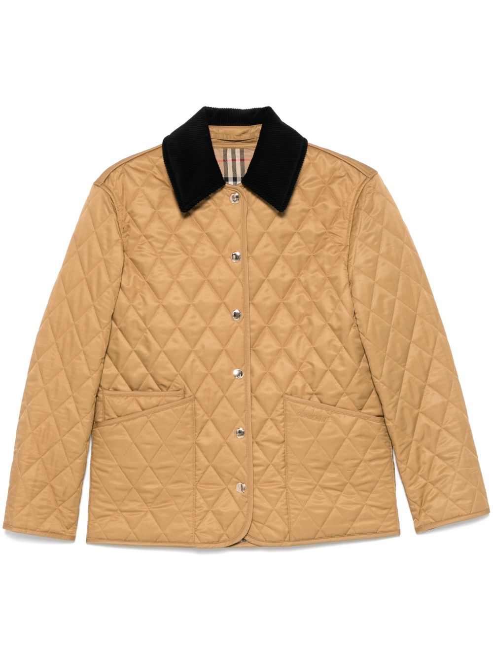 Burberry Quilted Camel Jacket with Vintage Check Lining Camel