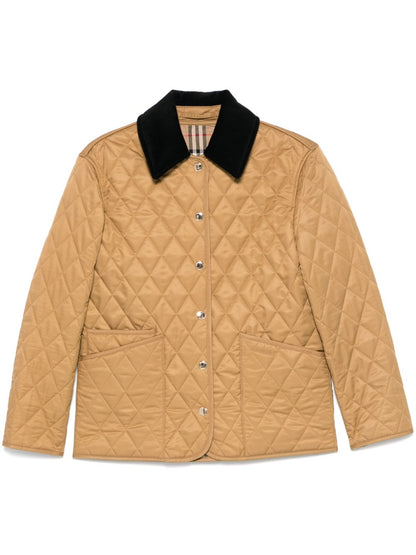 Burberry Quilted Camel Jacket with Vintage Check Lining Camel
