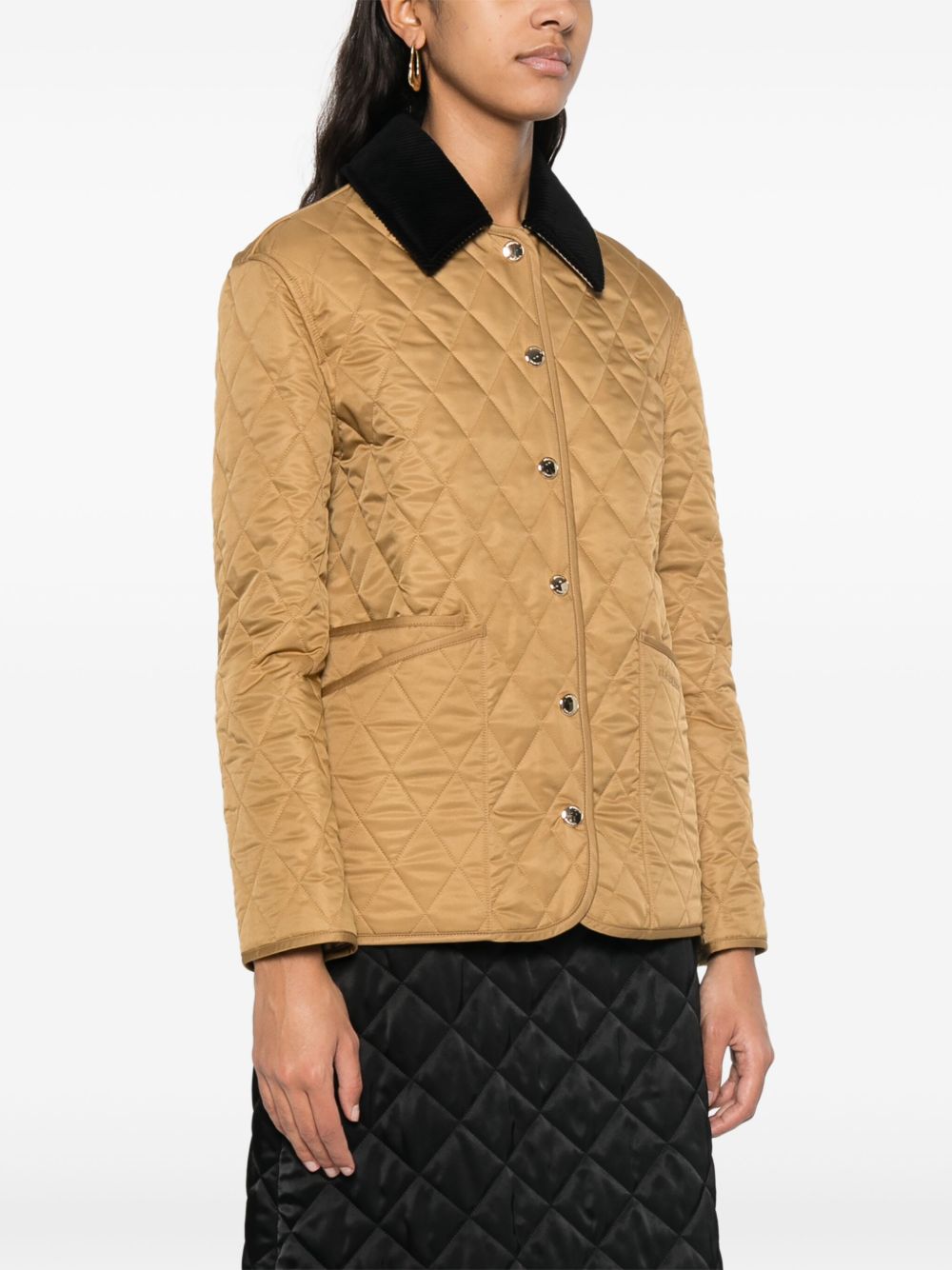Burberry Quilted Camel Jacket with Vintage Check Lining Camel