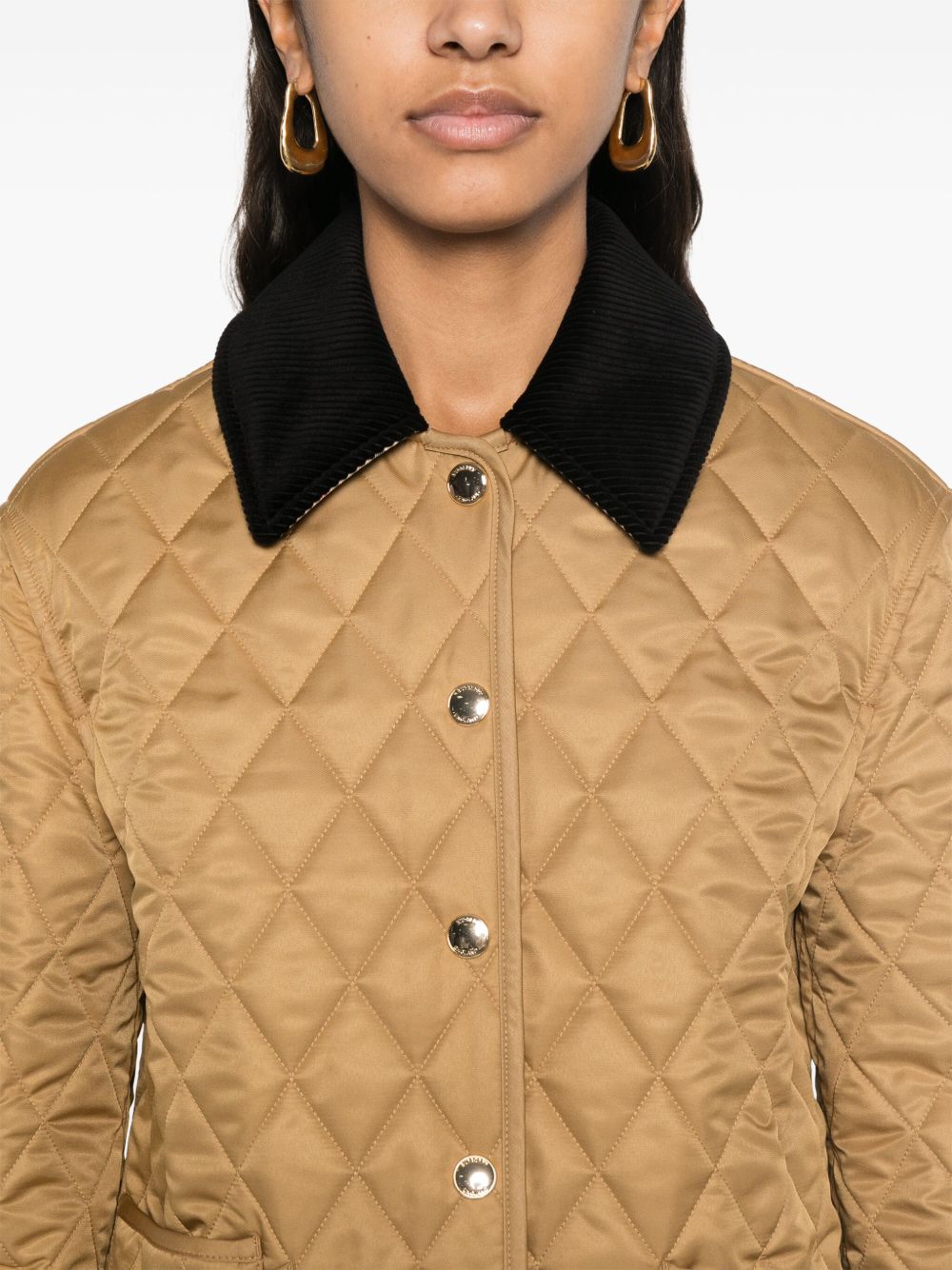 Burberry Quilted Camel Jacket with Vintage Check Lining Camel