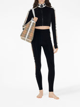 Burberry Stretch Jersey Cropped Sweater with Vintage Check Trim Black