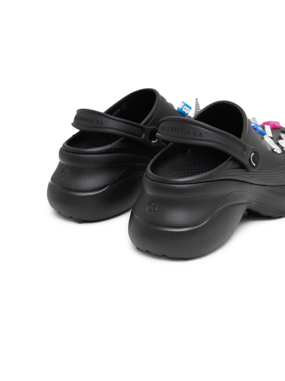 Balenciaga x Crocs Jibbitz Embellished Platform Mules Black