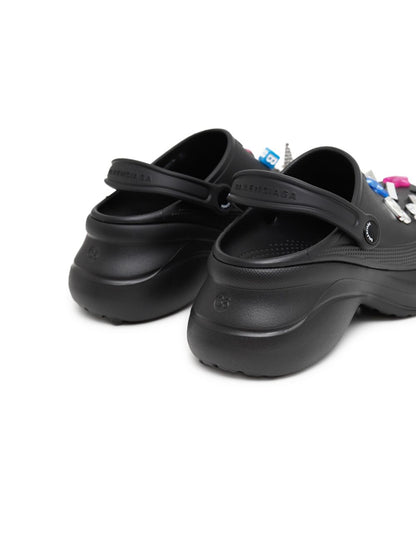 Balenciaga x Crocs Jibbitz Embellished Platform Mules Black