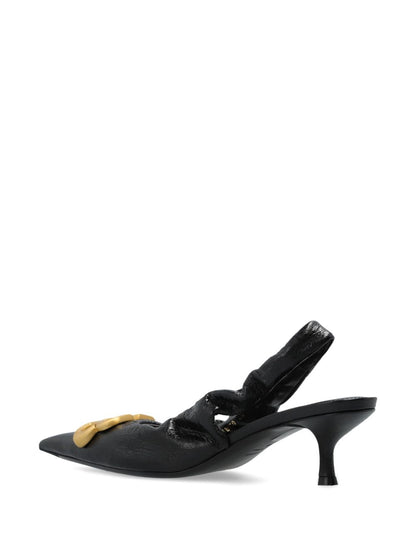 Balenciaga Monaco Slingback Pointed Toe Pumps Black