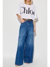 Chloè Cropped Logo-Print Cotton T-Shirt White