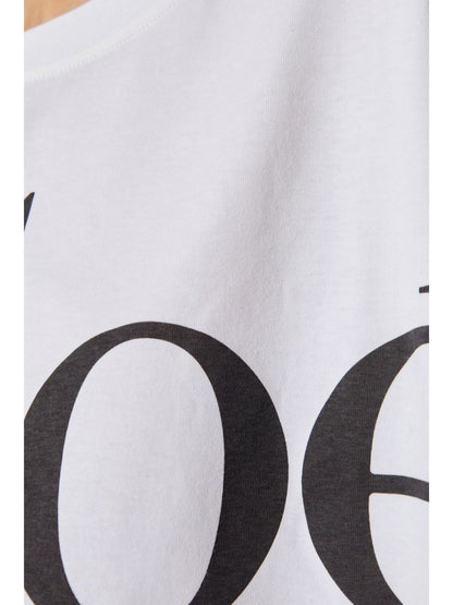 Chloè Cropped Logo-Print Cotton T-Shirt White