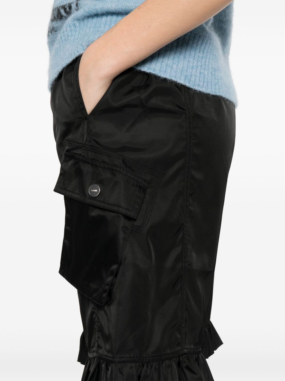 Ganni Cargo Nylon Shorts Black Black