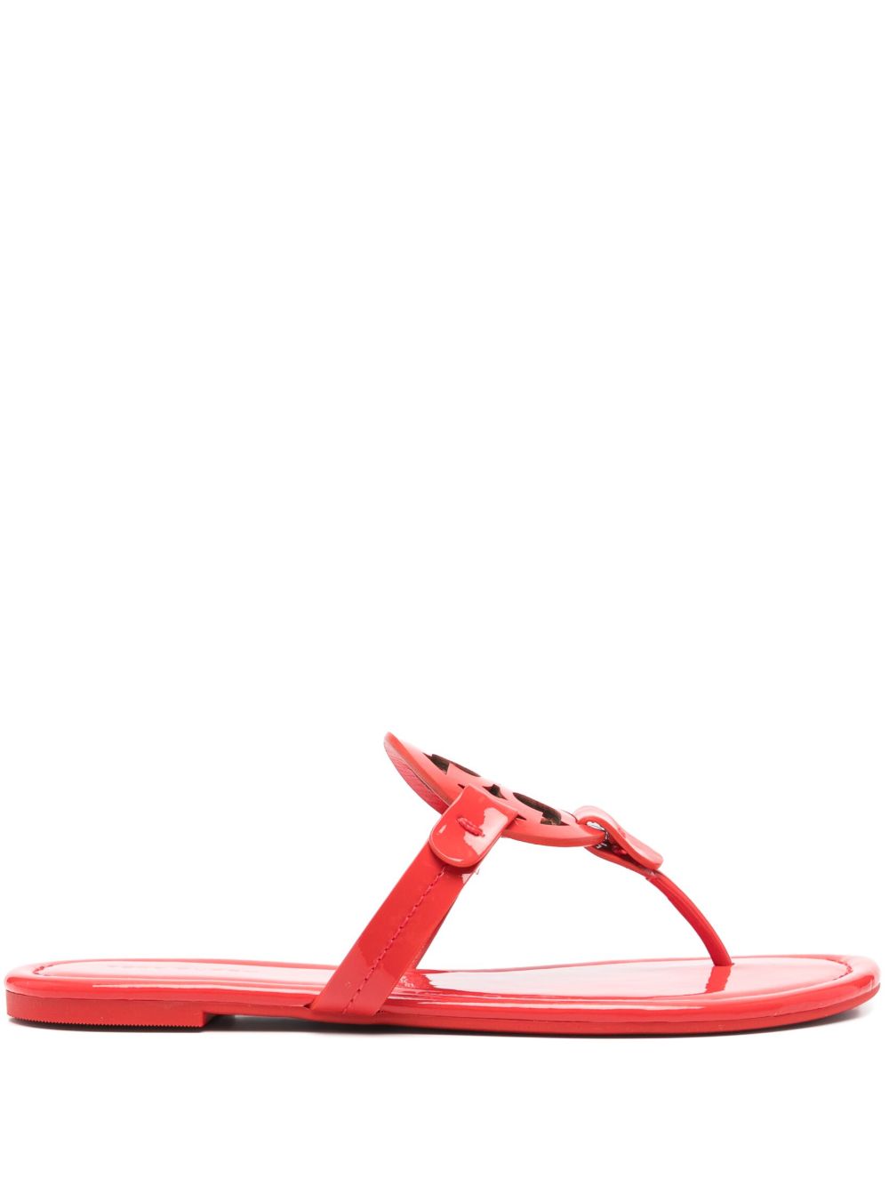 Tory Burch Miller Leather Thong Sandals Red