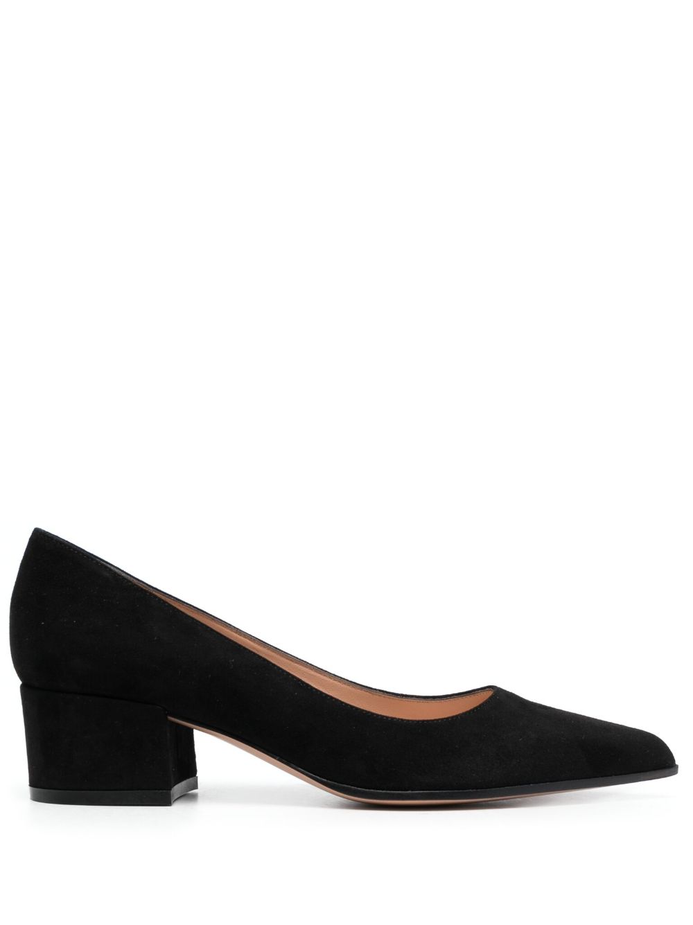 Gianvito Rossi Piper 45 Suede Leather Pumps Black