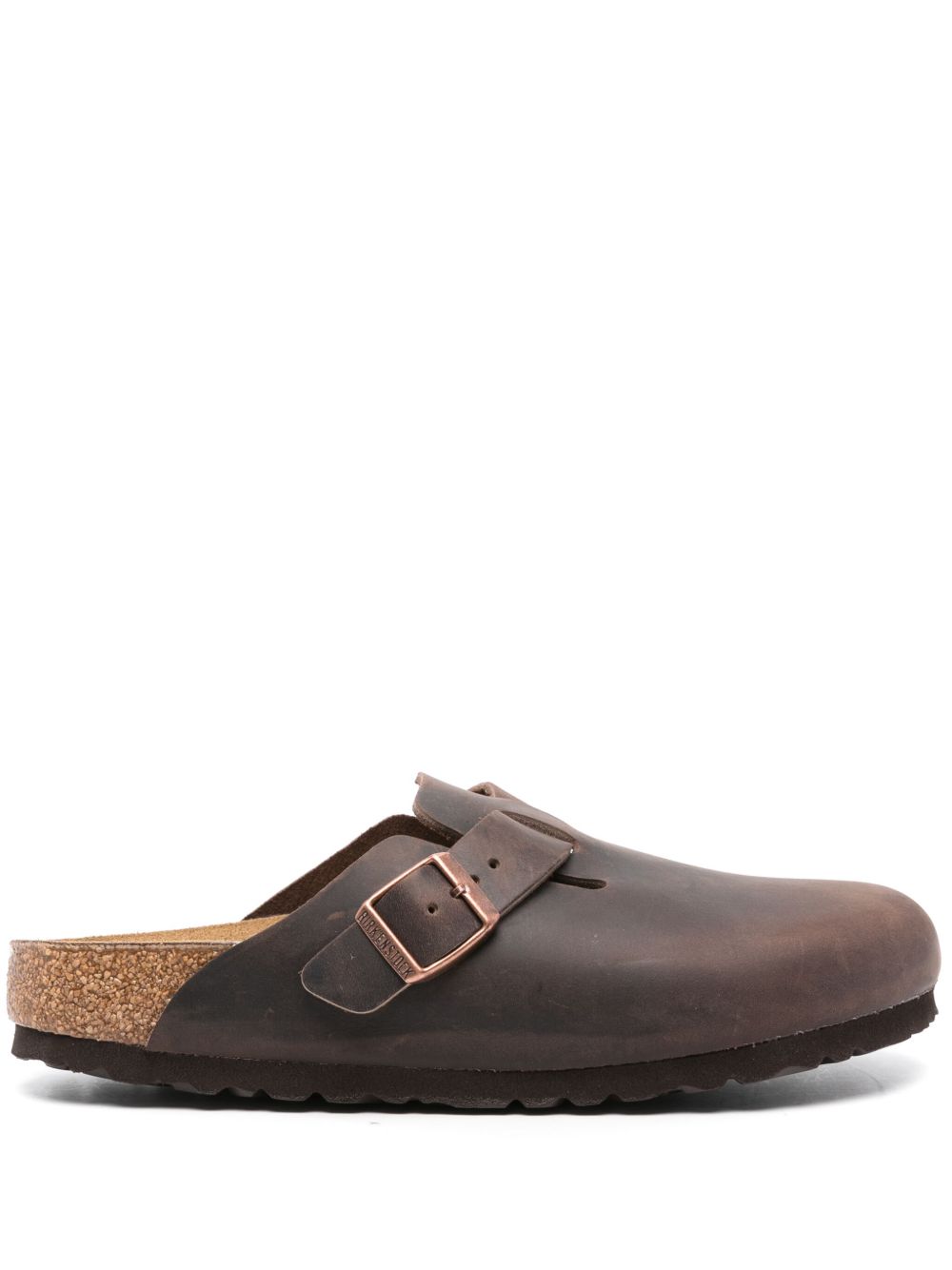 Birkenstock Boston Leather Slip-On Sandals Brown