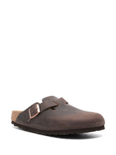 Birkenstock Boston Leather Slip-On Sandals Brown