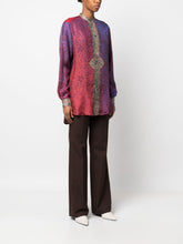 Pierre Louis Mascia Silk Printed Shirt Purple