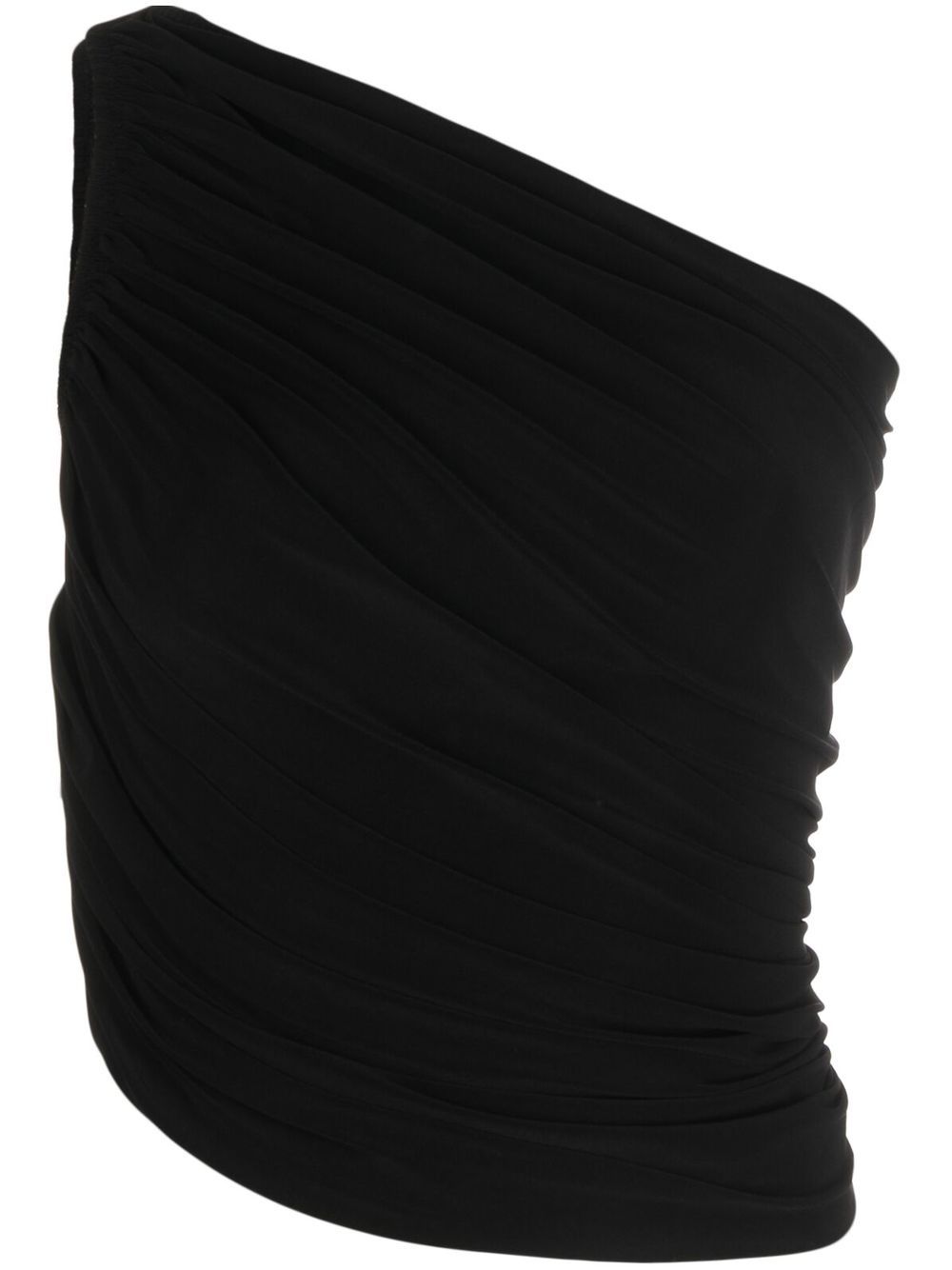 Norma Kamali One-Shoulder Ruched Jersey Top Black black