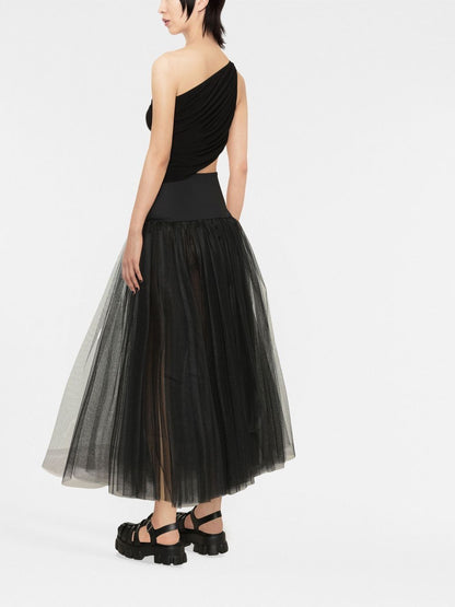 Norma Kamali One-Shoulder Ruched Jersey Top Black black