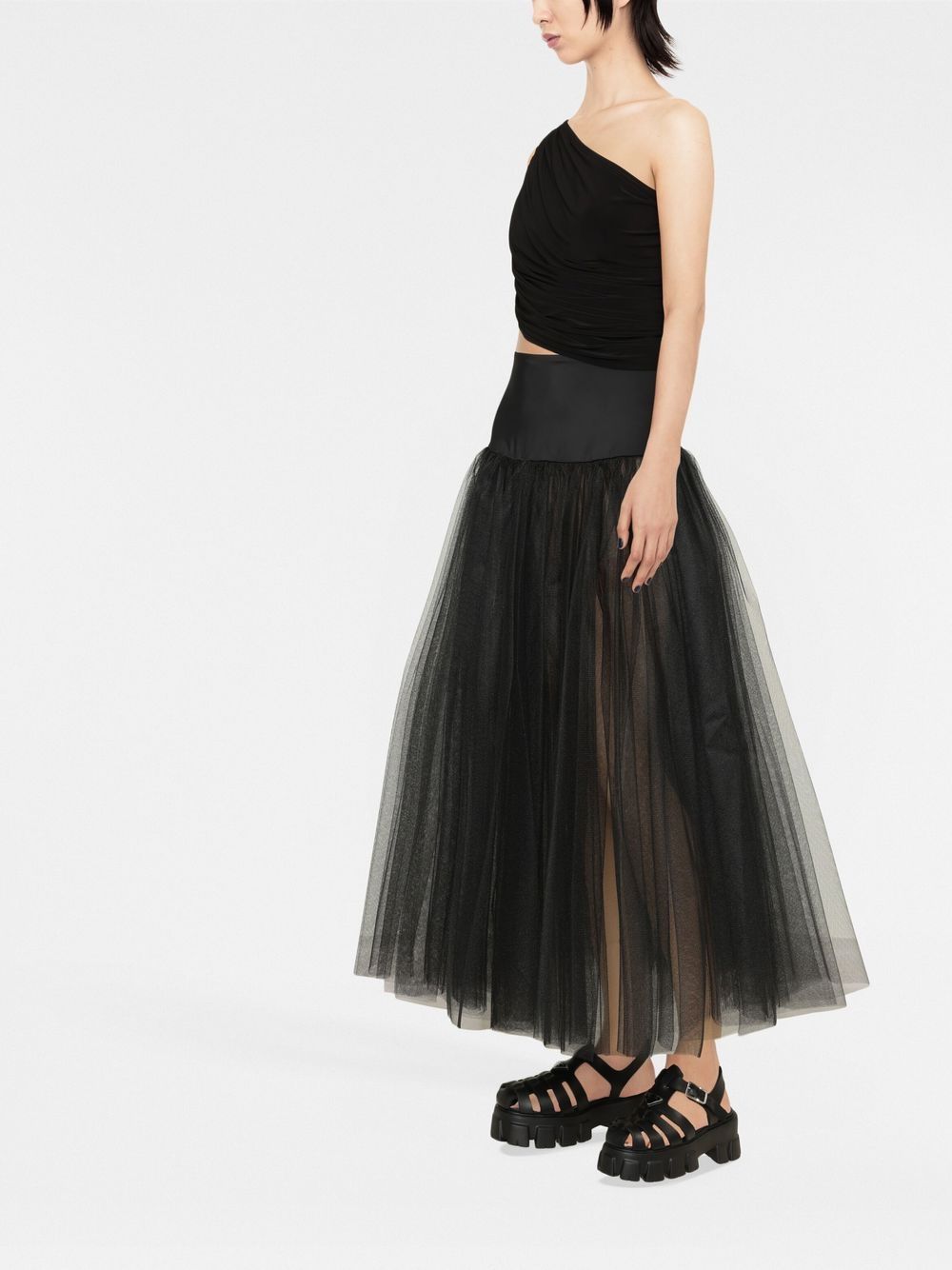 Norma Kamali One-Shoulder Ruched Jersey Top Black black