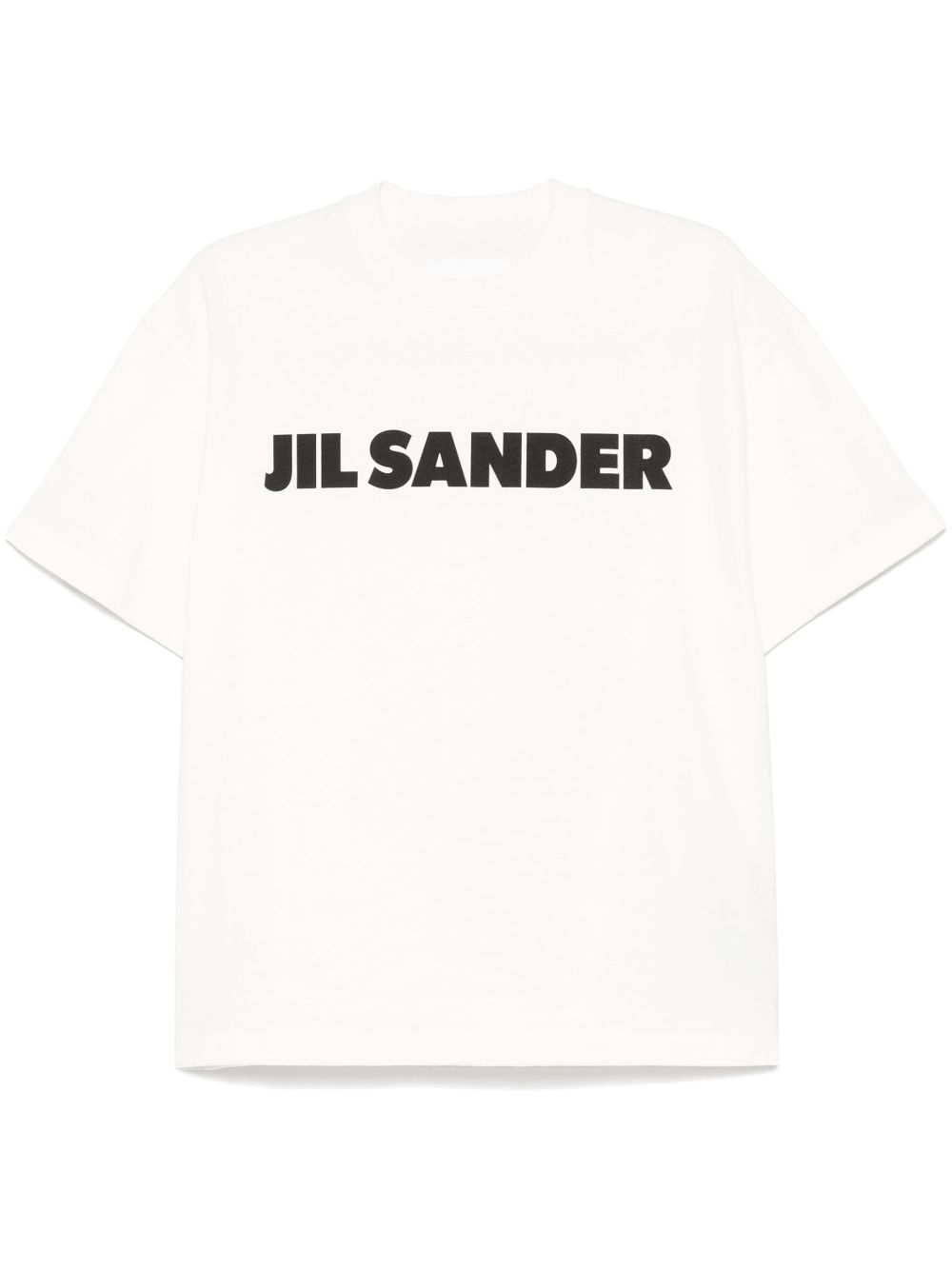 Jil Sander Cotton Logo Embroidered T-Shirt White White