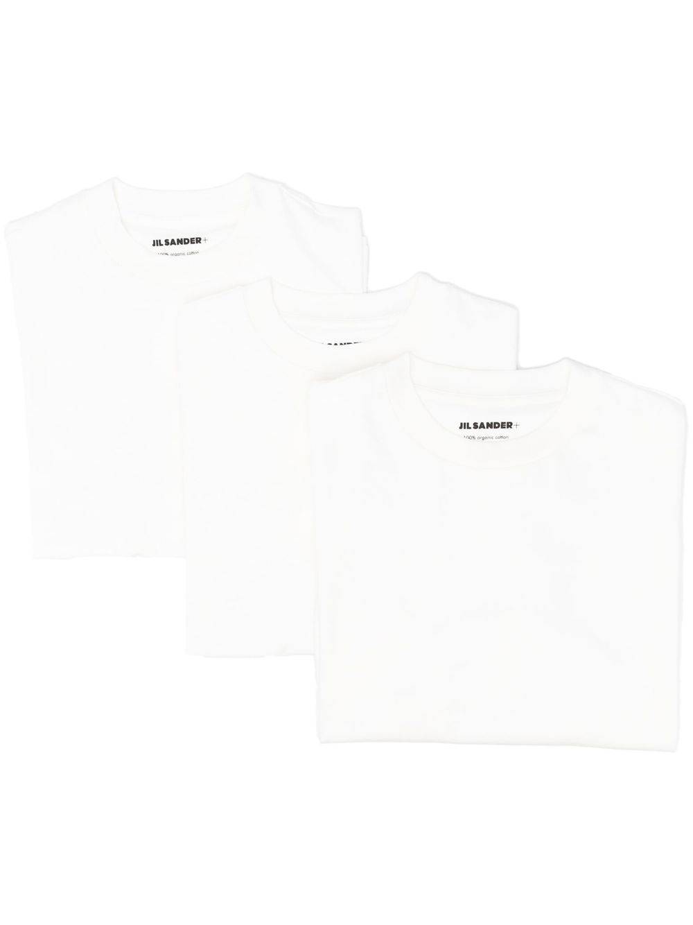 Jil Sander Plus Pack of 3 Logo-Patch Cotton T-Shirts White White