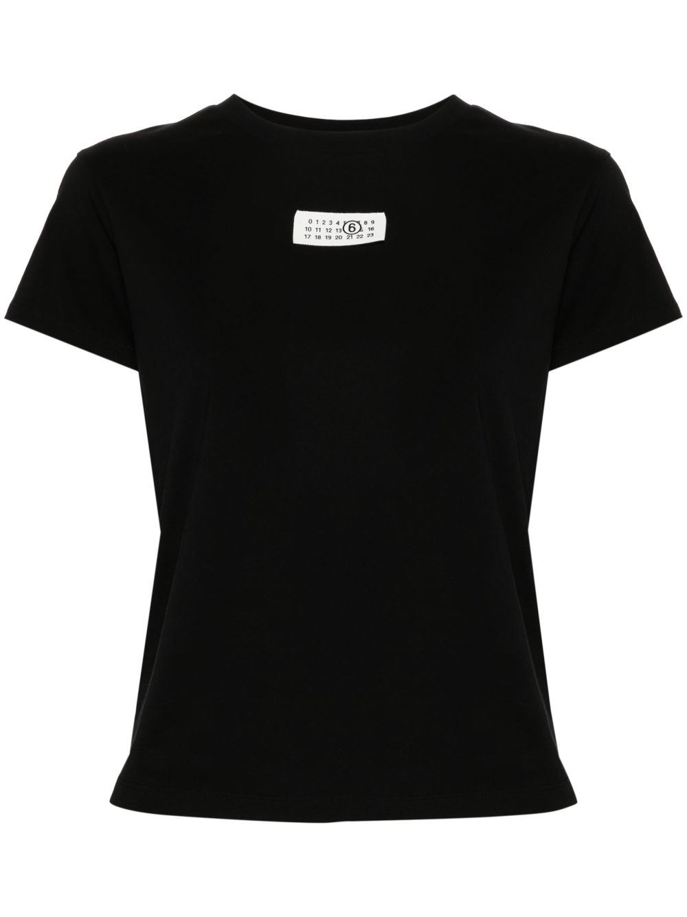 MM6 Maison Margiela Signature Numbers Patch Cotton-Jersey T-Shirt Black