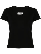 MM6 Maison Margiela Signature Numbers Patch Cotton-Jersey T-Shirt Black