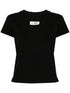 MM6 Maison Margiela Signature Numbers Patch Cotton-Jersey T-Shirt Black