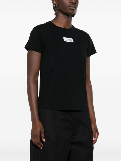 MM6 Maison Margiela Signature Numbers Patch Cotton-Jersey T-Shirt Black