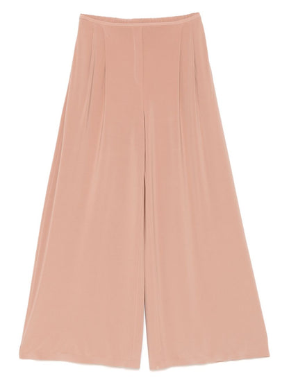 Norma Kamali High-Waisted Wide-Leg Trousers Beige