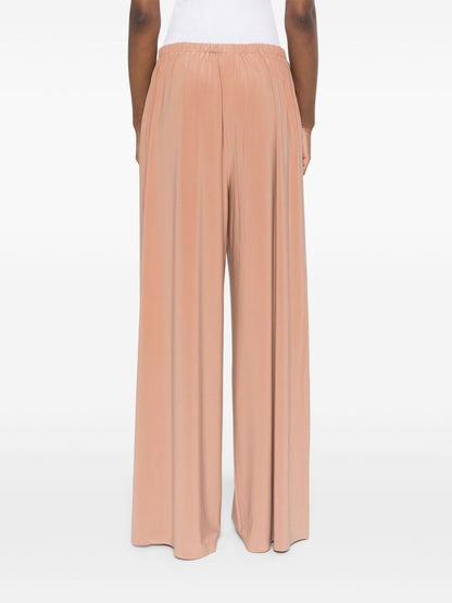 Norma Kamali High-Waisted Wide-Leg Trousers Beige