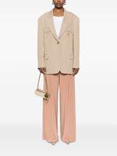 Norma Kamali High-Waisted Wide-Leg Trousers Beige