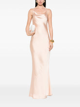 Norma Kamali Maria Cowl-Neck Sleeveless Fishtail Gown Powder Powder