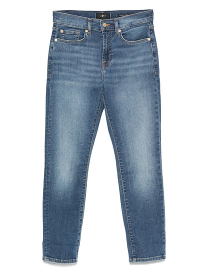 Seven High-Rise Skinny Jeans Blue Blue