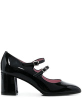 Carel Paris With Heel Patent Leather Double-Strap Pumps Black