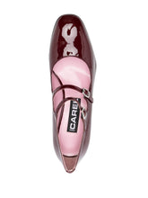 Carel Paris Alice Patent-Leather Block Heel Pumps Bordeaux