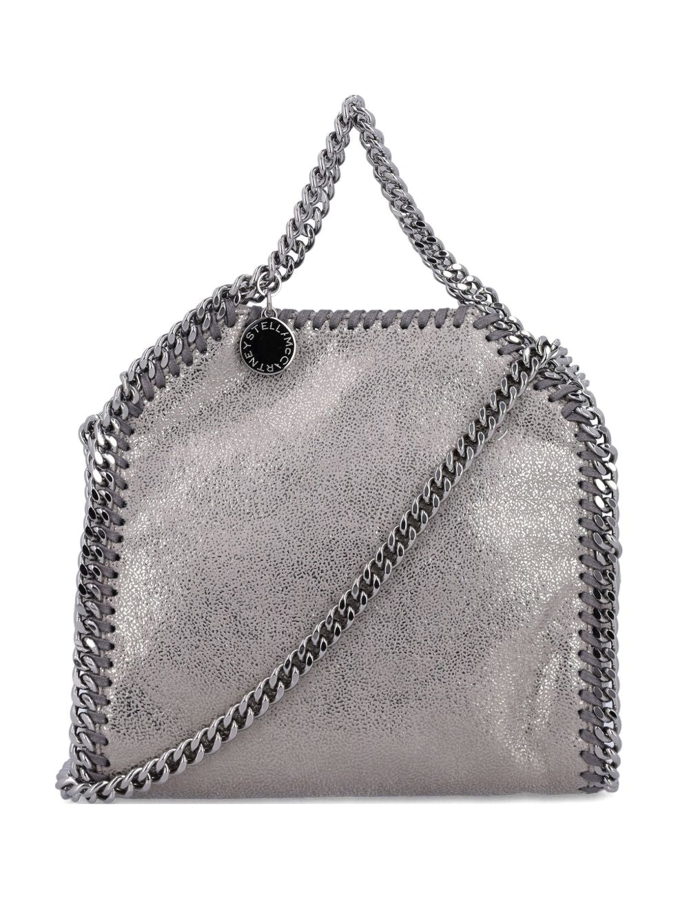 Stella McCartney Falabella Tiny Chain-Embellished Crossbody Bag Silver