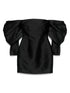 Solace London Freja Draped-Sleeve Mini Dress Black
