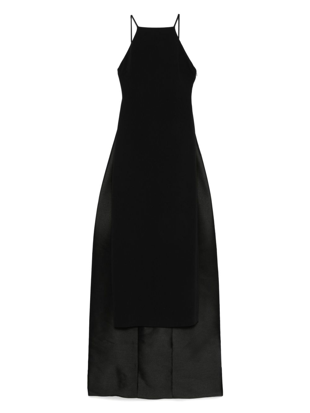 Solace London Ulla Strapless Veil Detail Maxi Dress Black