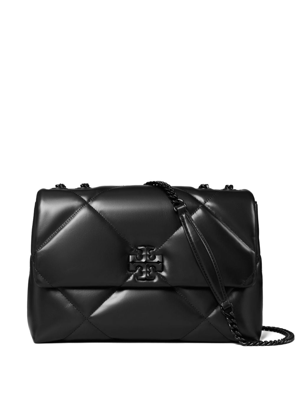 Tory Burch Kira Small Diamond-Quilted Leather Shoulder Bag Black